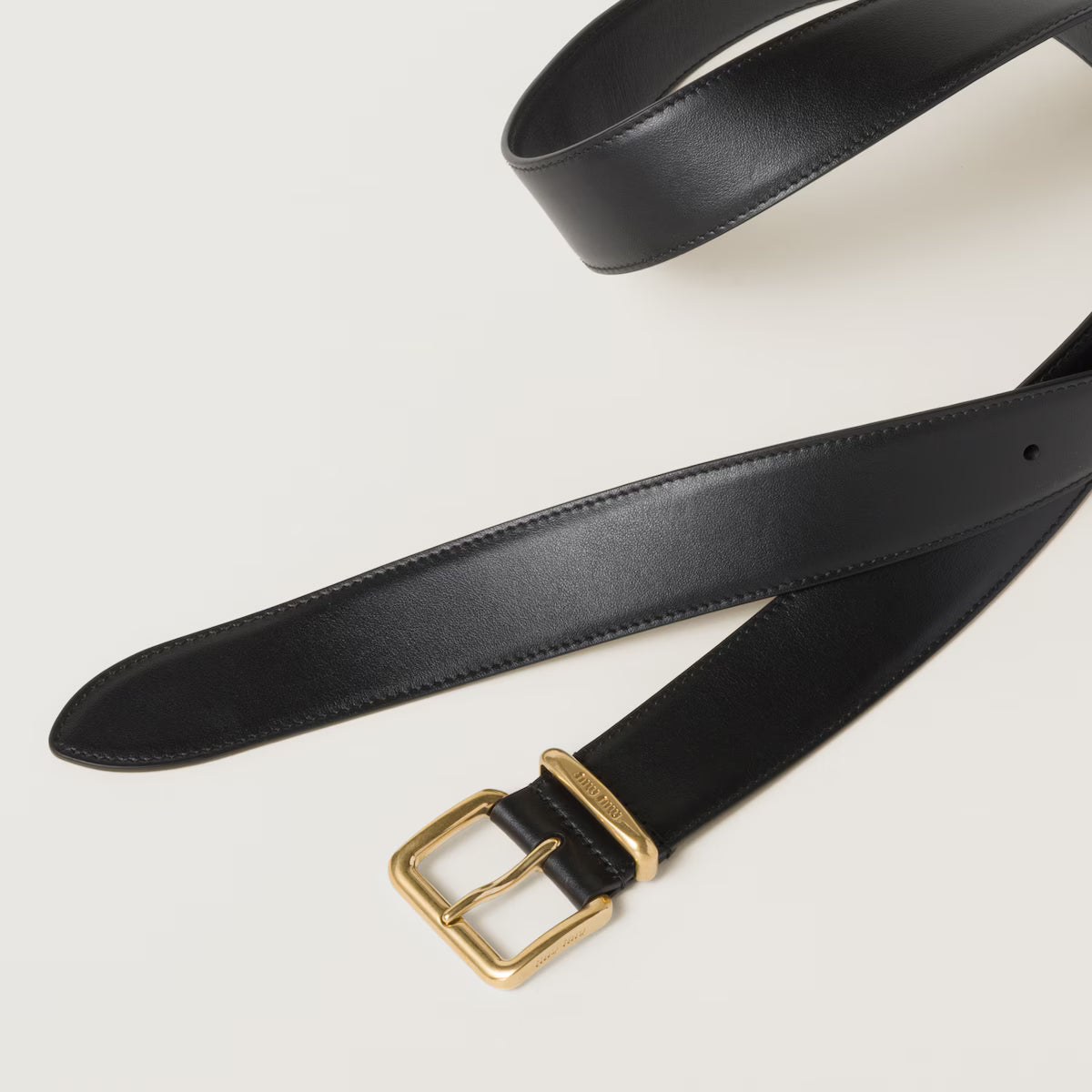 Cintura in pelle nera 3.5cm