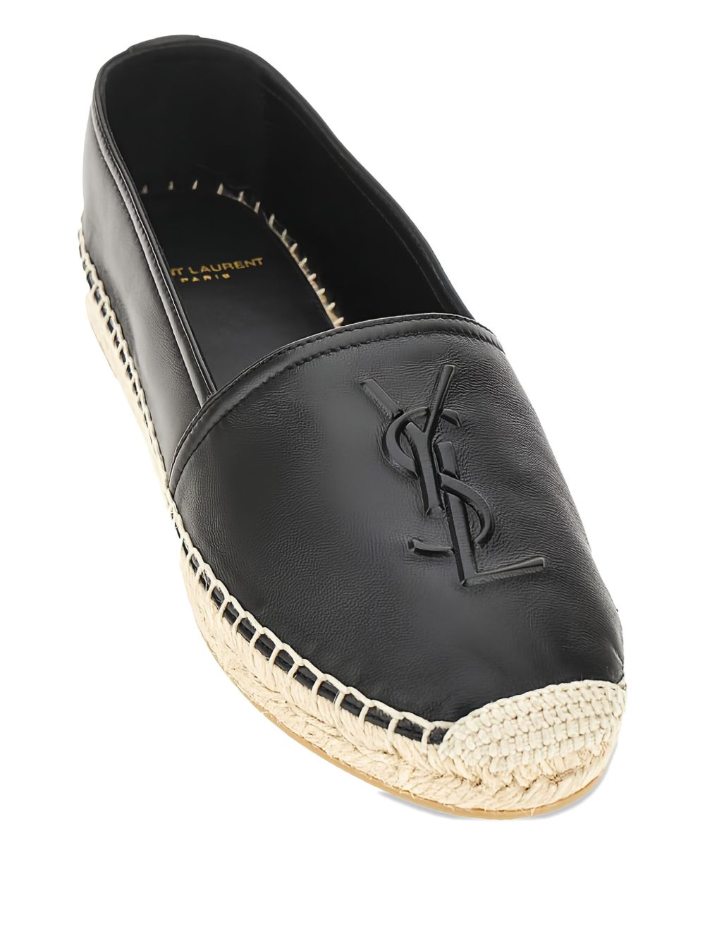 Espadrillas con logo nero/rafia