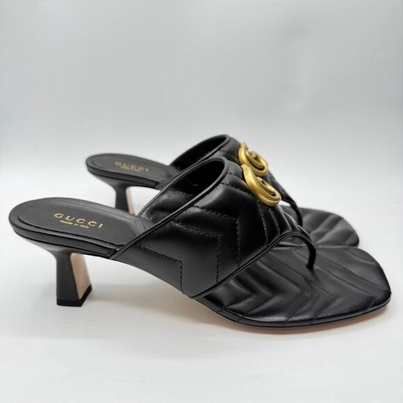 Ciabatte in pelle nera Marmont