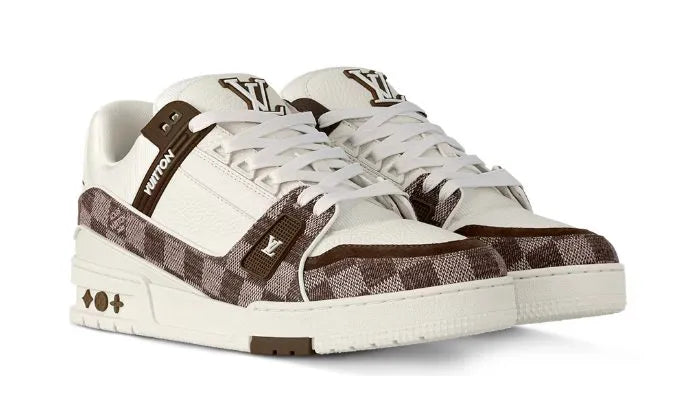 Trainer White & Brown Damier