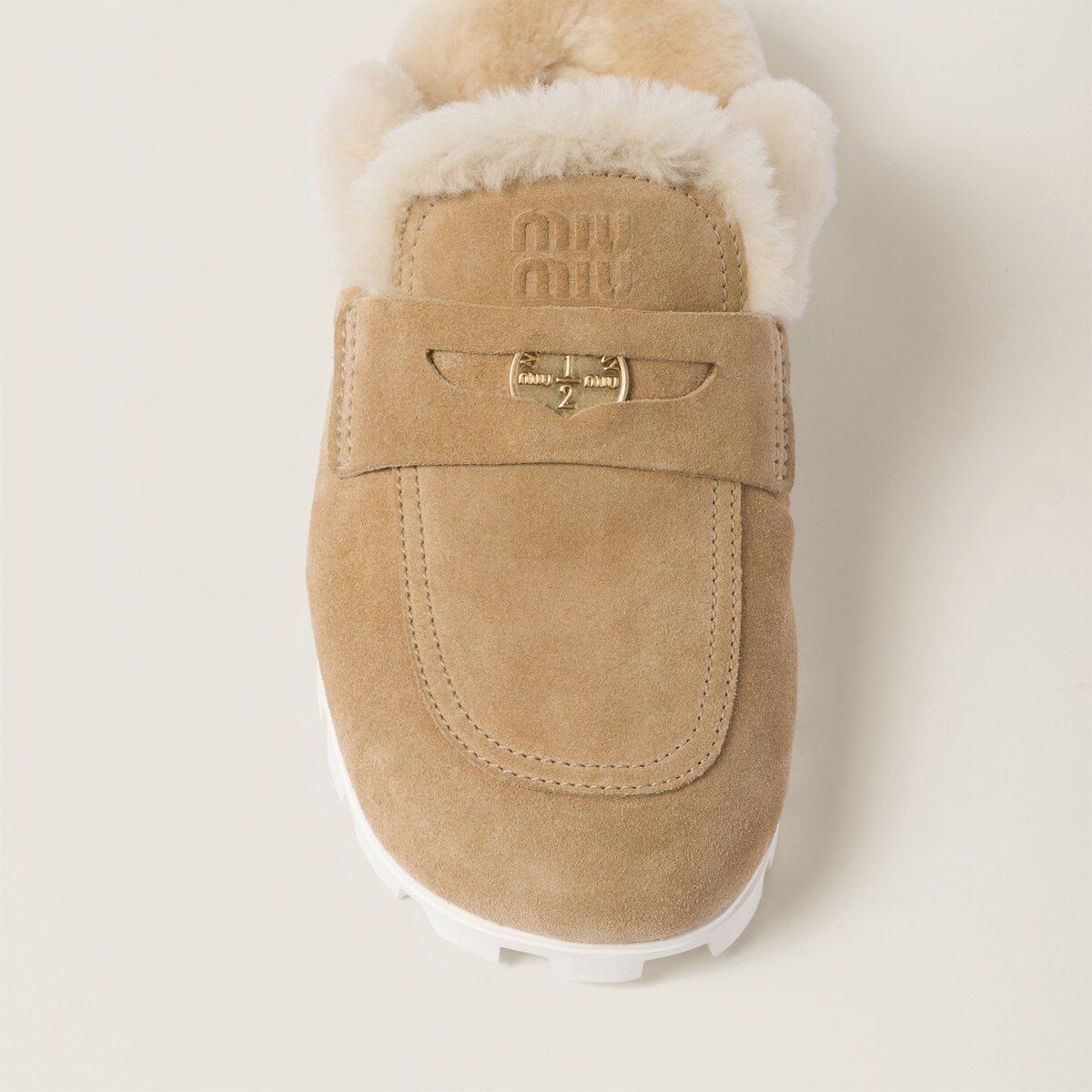 Sabot in pelle scamosciata ecru