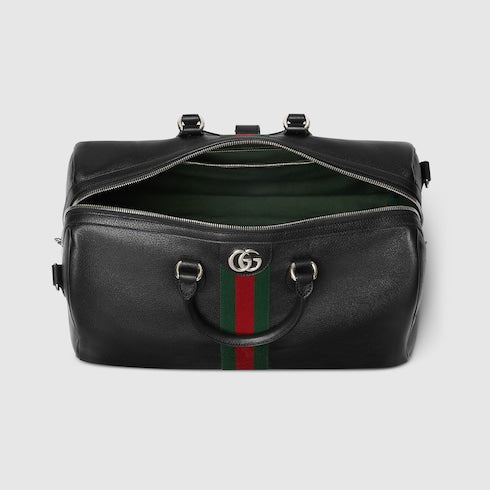Borsone Savoy misura media in pelle nero