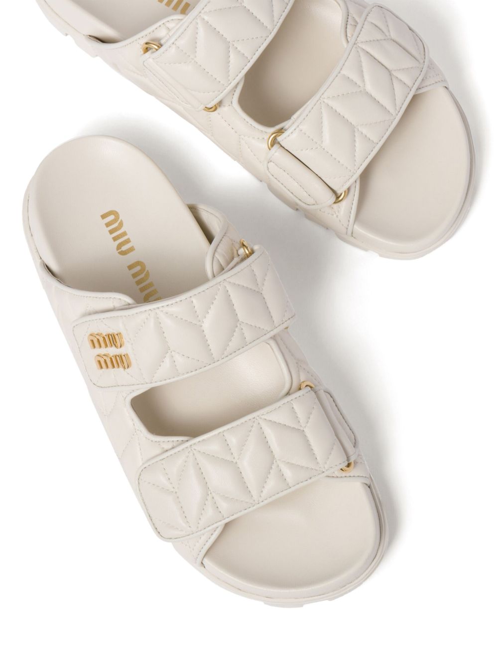 Ciabatte imbottite in pelle nappa bianco