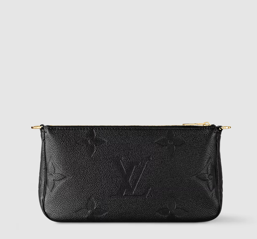 Multi Pochette Accessoires in Pelle Monogram Empreinte Nero