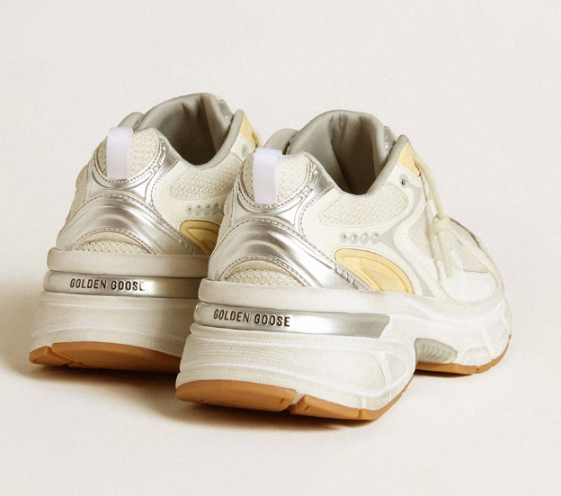 Lightstar in pelle e mesh bianchi e stella bianco vissuto