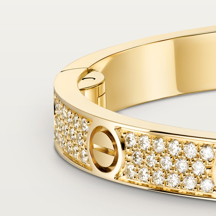 Bracciale LOVE modello medio pavé in color oro