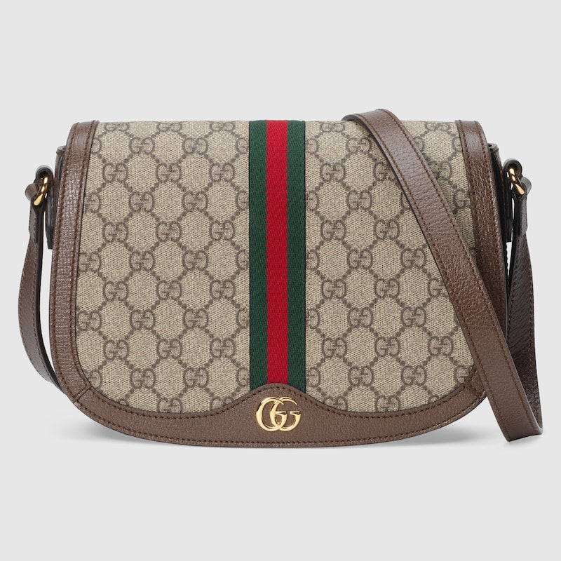 Borsa a spalla piccola Ophidia in GG Supreme