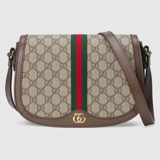 Borsa a spalla piccola Ophidia in GG Supreme