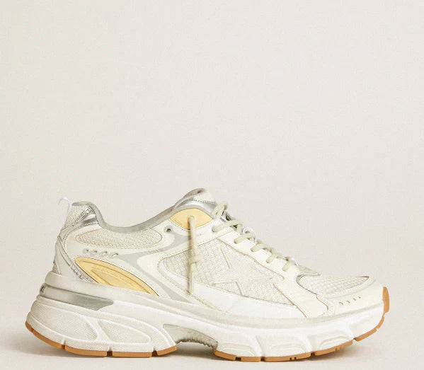 Lightstar in pelle e mesh bianchi e stella bianco vissuto