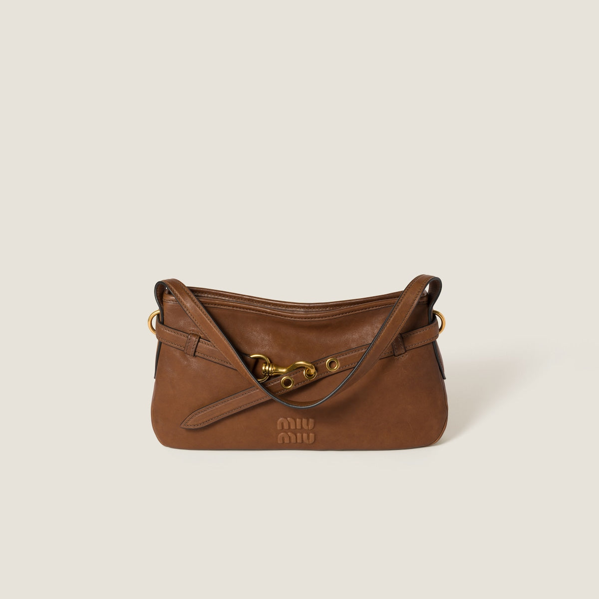 Borsa Aventure regulare in nappa marrone