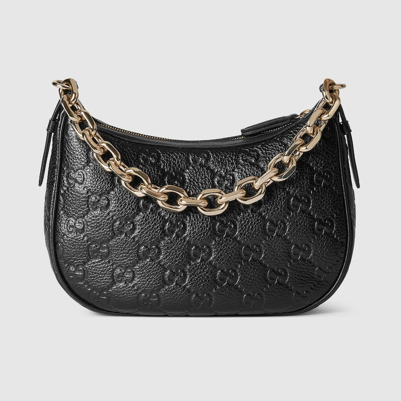 Borsa a Spalla GG Emblem Misura Media Nera