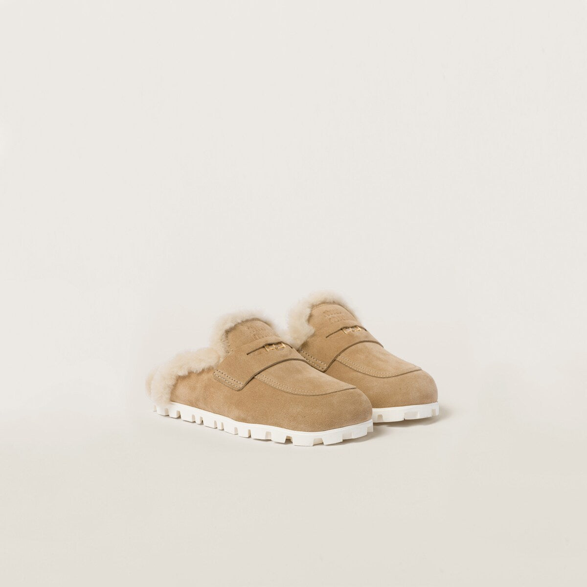Sabot in pelle scamosciata ecru