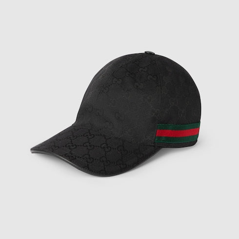 Cappellino da baseball in tessuto GG con Web nero