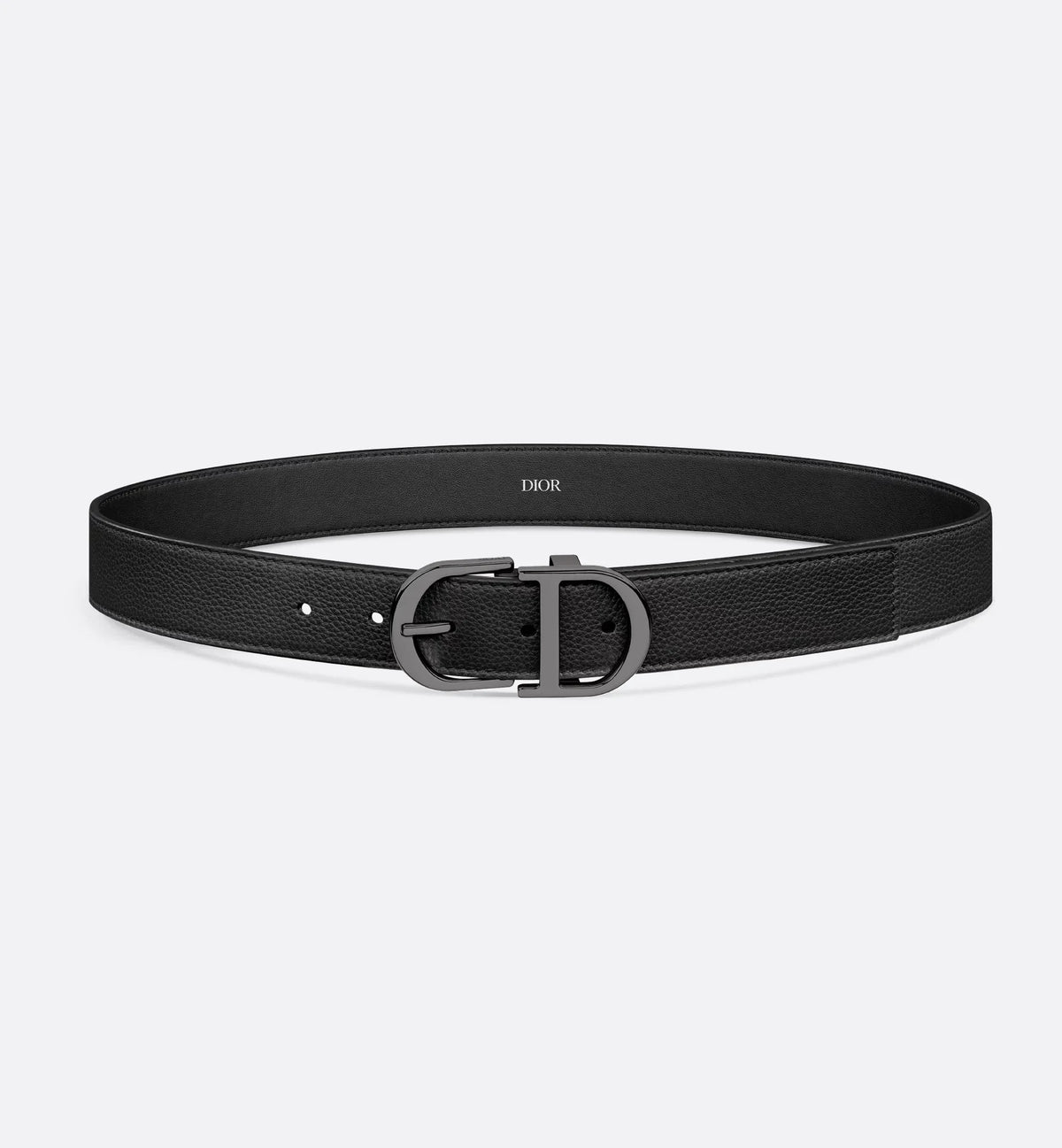 Cintura in pelle di vitello martellata nera 33 mm uomo