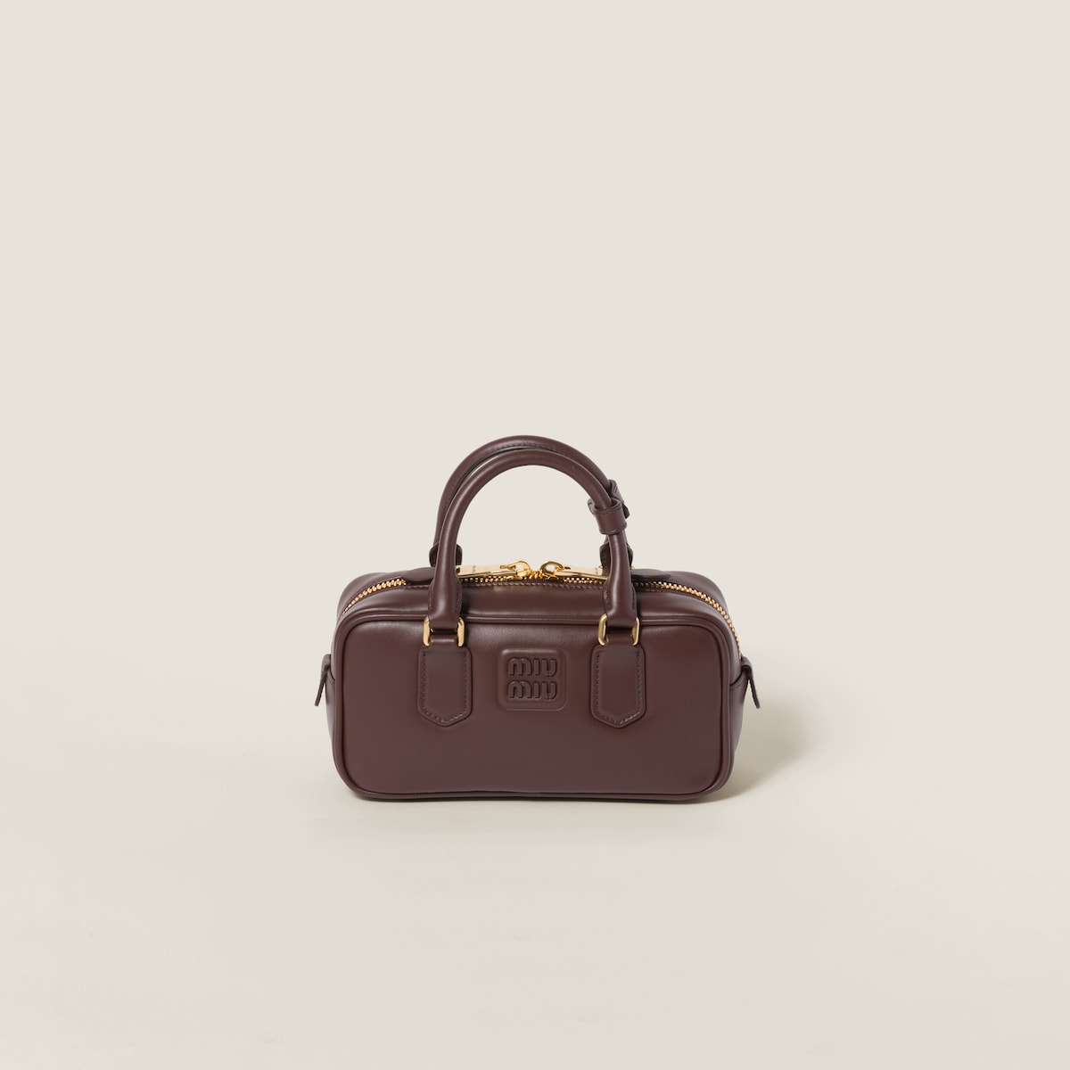Borsa regulare Arcadie in pelle marrone scuro