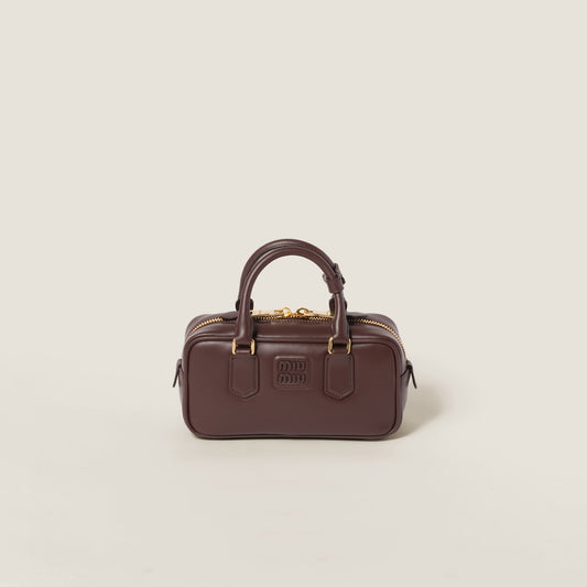 Borsa regulare Arcadie in pelle marrone scuro
