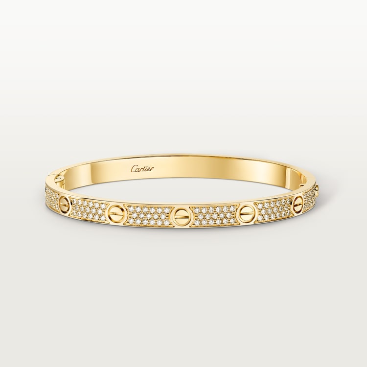 Bracciale LOVE modello medio pavé in color oro