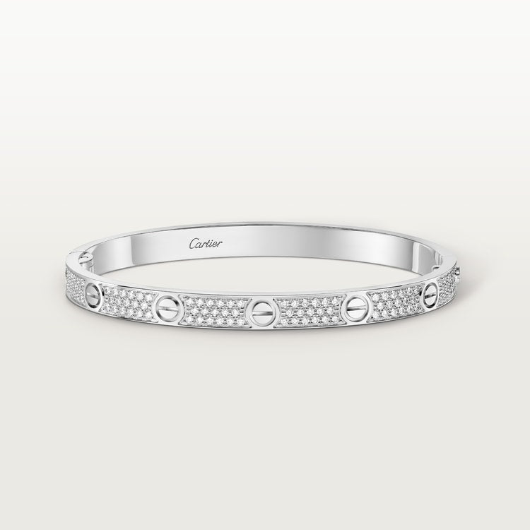 Bracciale LOVE modello medio pavé in color argento