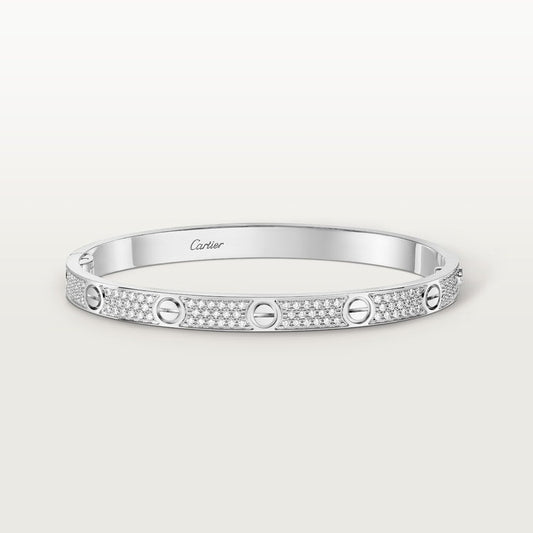 Bracciale LOVE modello medio pavé in color argento