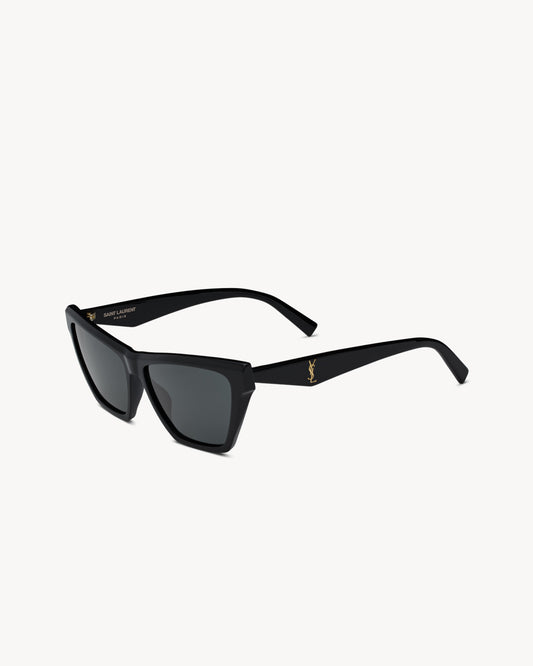 Occhiali da sole rettangolari cat-eye con montatura in acetato nero donna