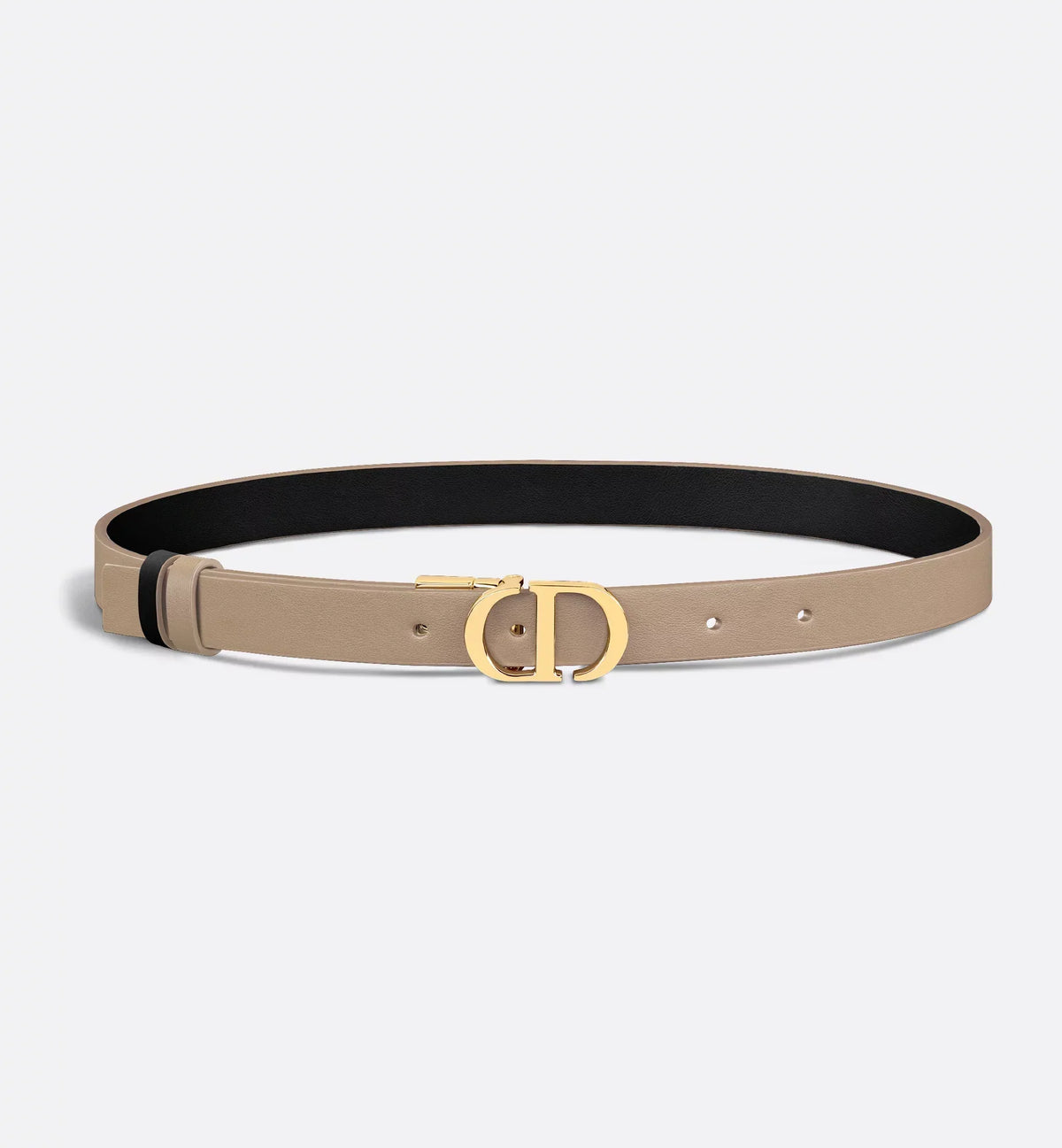 Cintura reversibile 30 Montaigne in pelle di vitello liscia color nocciola e nero 20 mm donna
