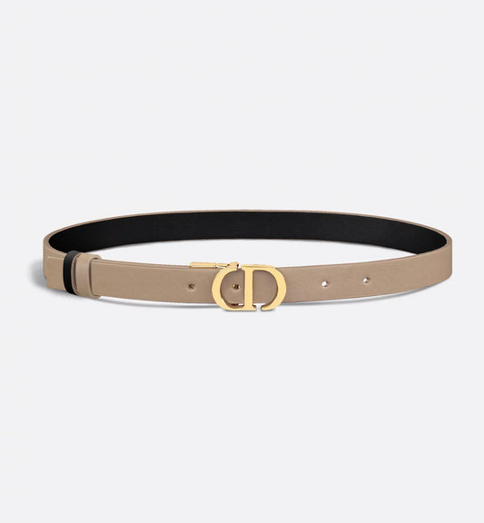 Cintura reversibile 30 Montaigne in pelle di vitello liscia color nocciola e nero 20 mm donna