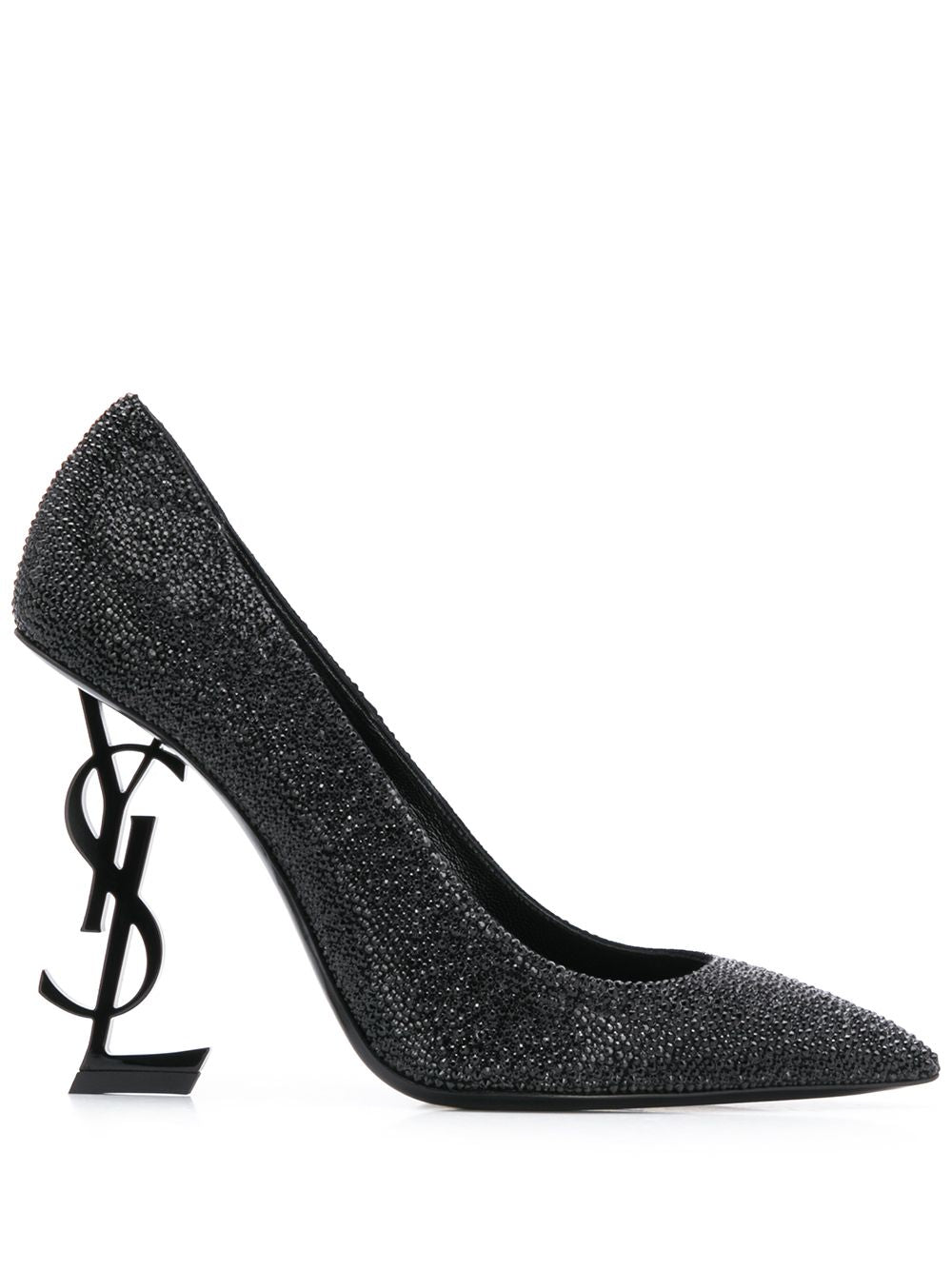 Décolleté Opyum in pelle di vitello nero glitterato