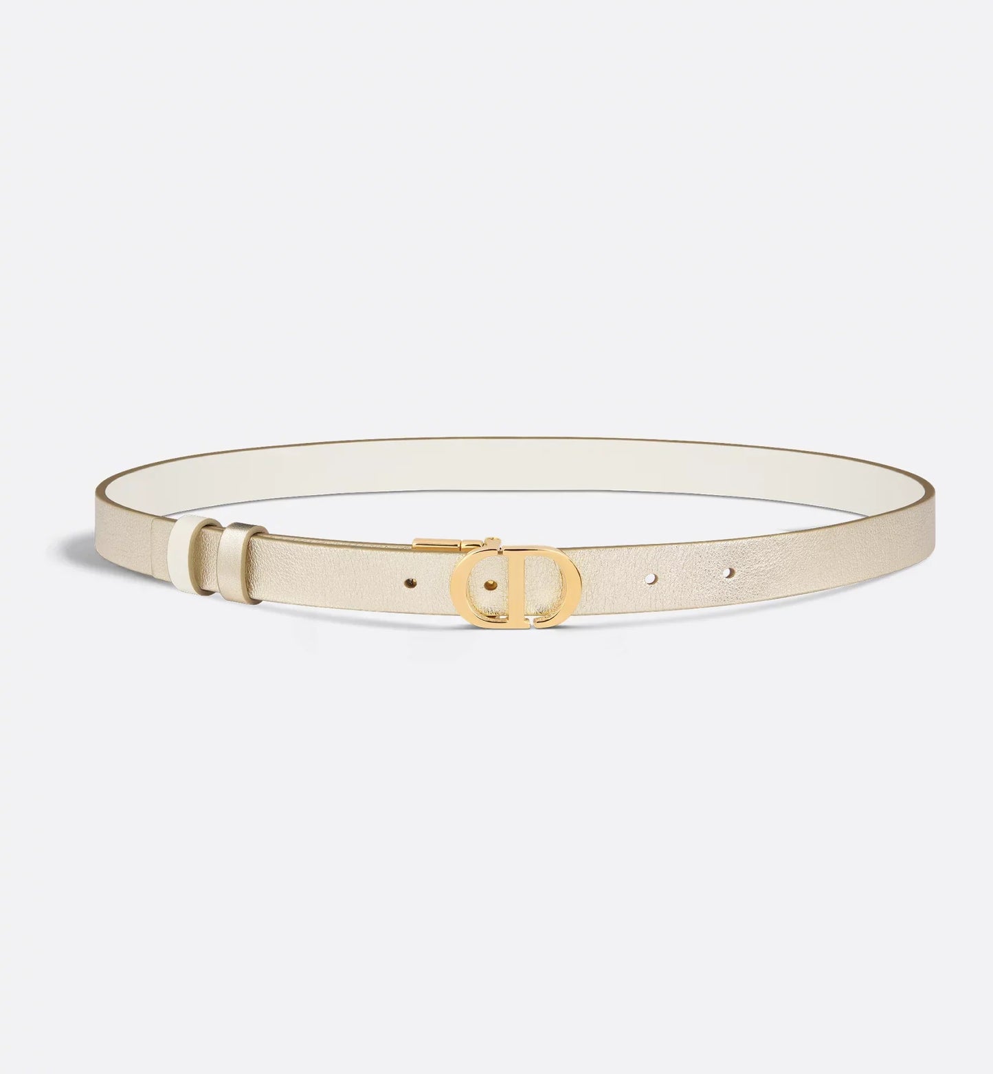 Cintura reversibile 30 Montaigne in pelle di vitello liscia color oro e latte 20 mm donna