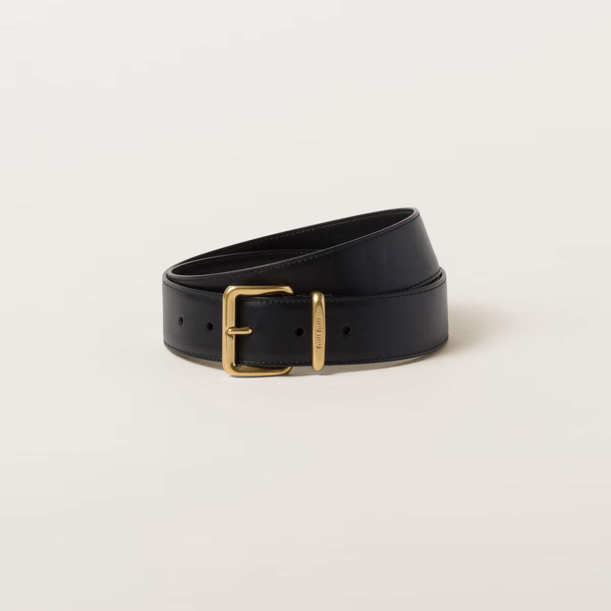 Cintura in pelle nera 3.5cm