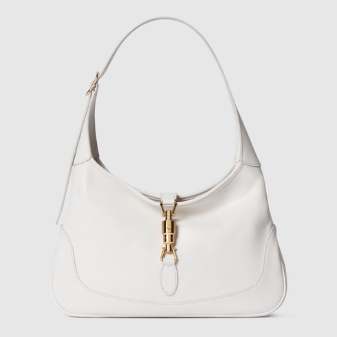 Borsa a spalla GG Jackie 1961 misura media in pelle bianca