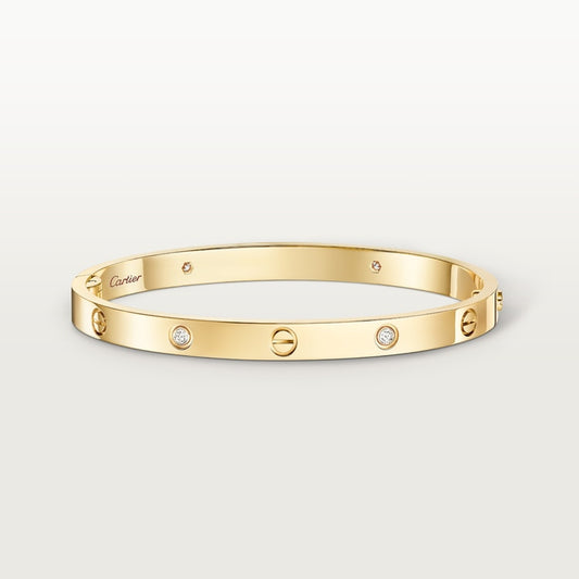 LOVE bracciale modello medio 4 diamanti oro