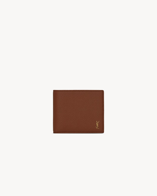 Portafoglio TINY CASSANDRE East/West piccolo in pelle martellata marrone