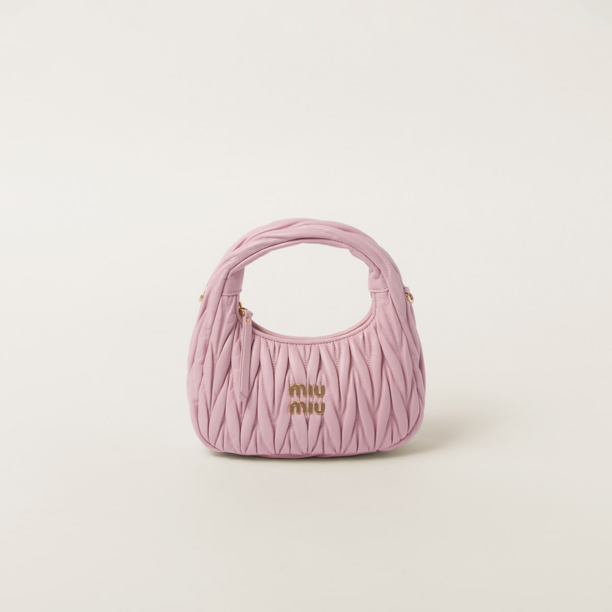Borsa hobo Wander piccola in nappa matelassé rosa