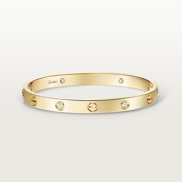 Bracciale LOVE modello classico 4 diamanti in color oro