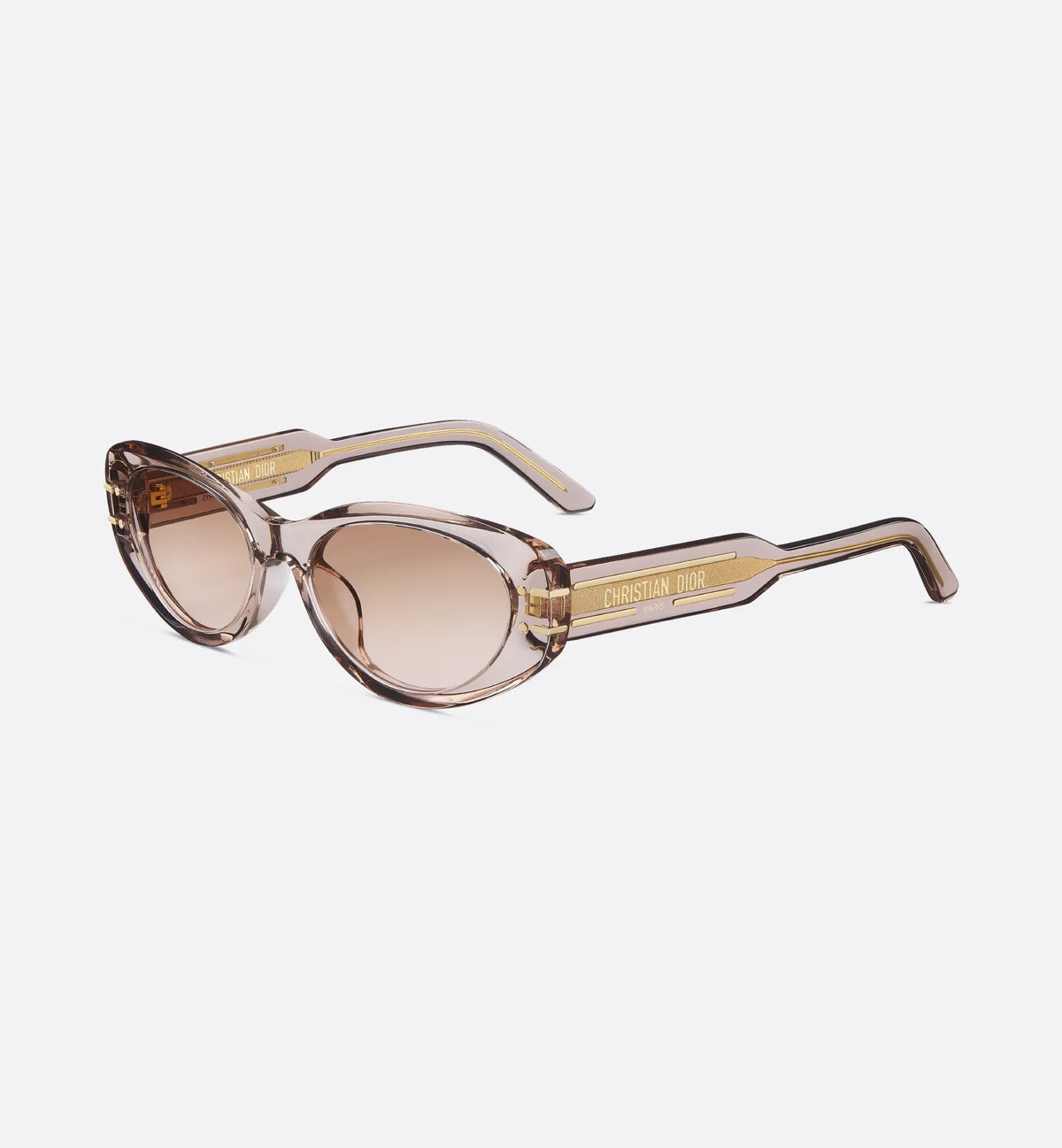 Occhiali da sole ovali trasparenti beige Signature B8U donna