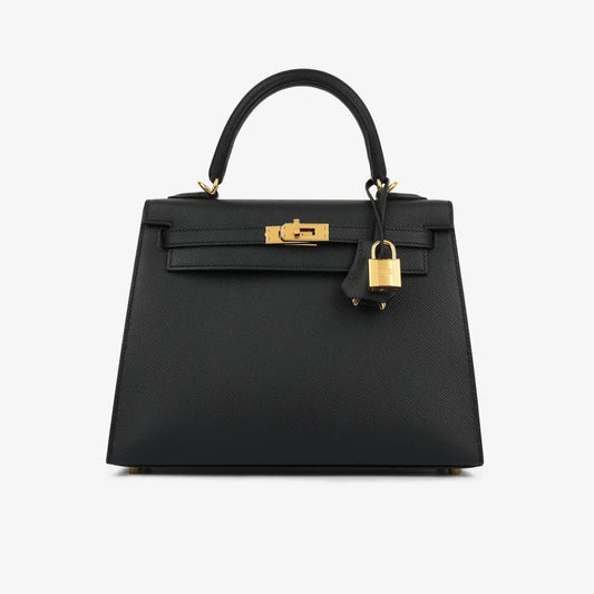 Kelly 25 Noir Epsom