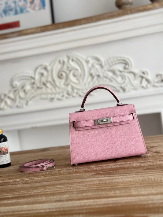 Mini Kelly 20 Mauve Sylvestre Epsom