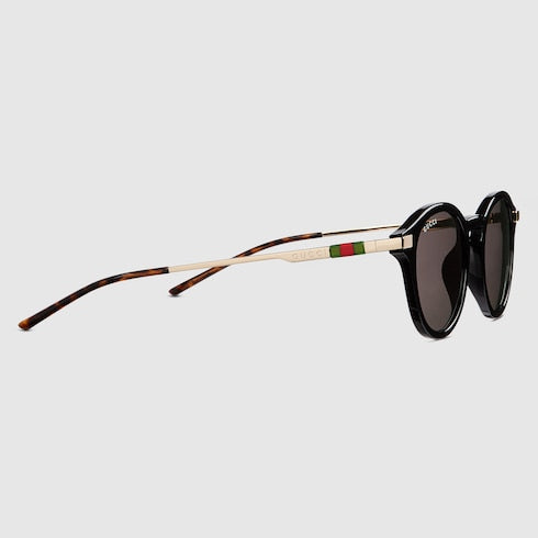 Occhiali da sole rotondi nera uomo
