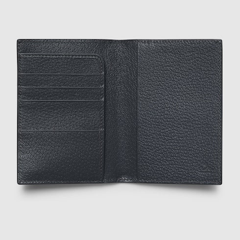 Porta passaporto GG con interno grigio tessuto GG supreme nero