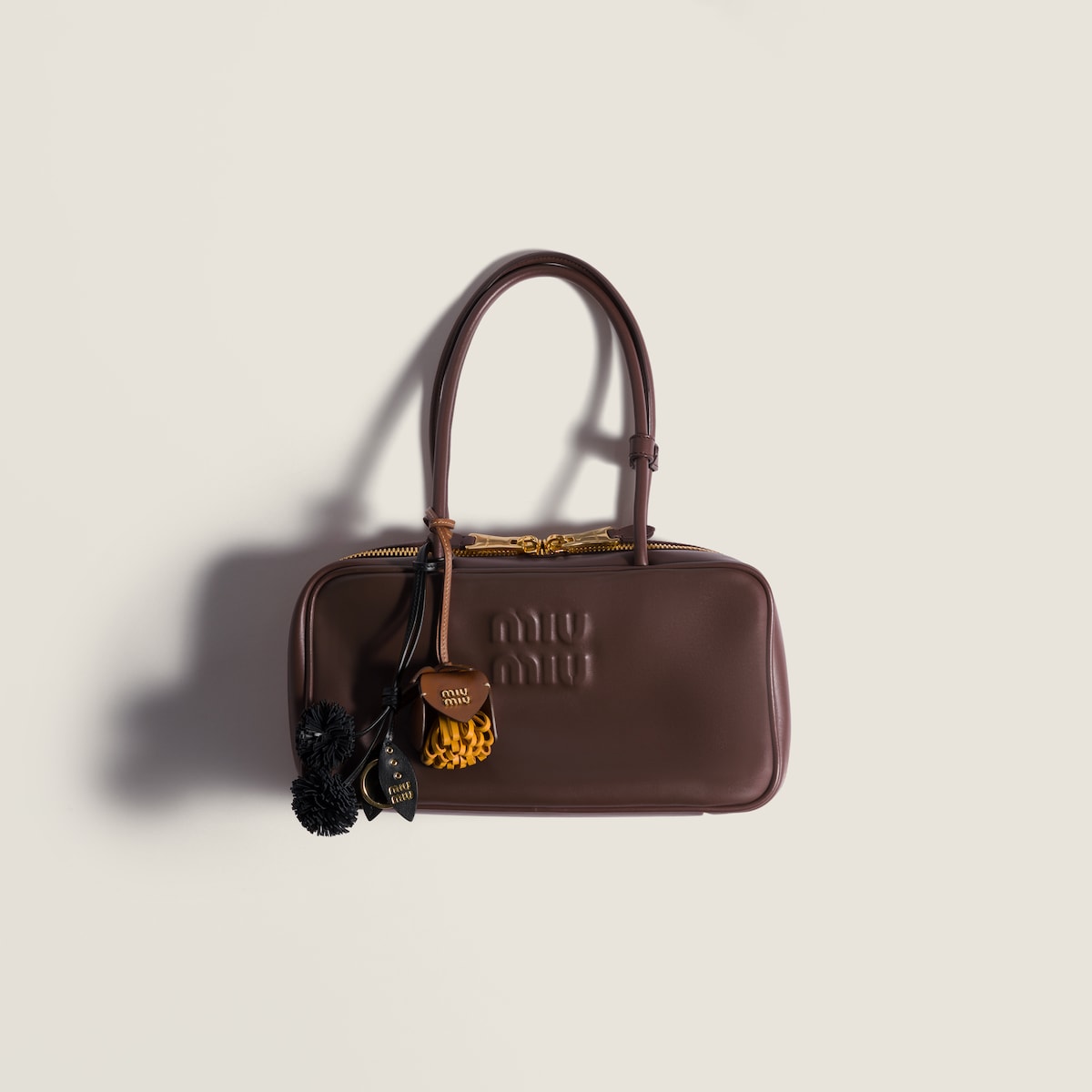 Borsa Beau media in pelle marrone
