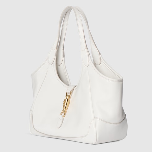 Borsa shopping Mercato misura piccola in pelle bianca