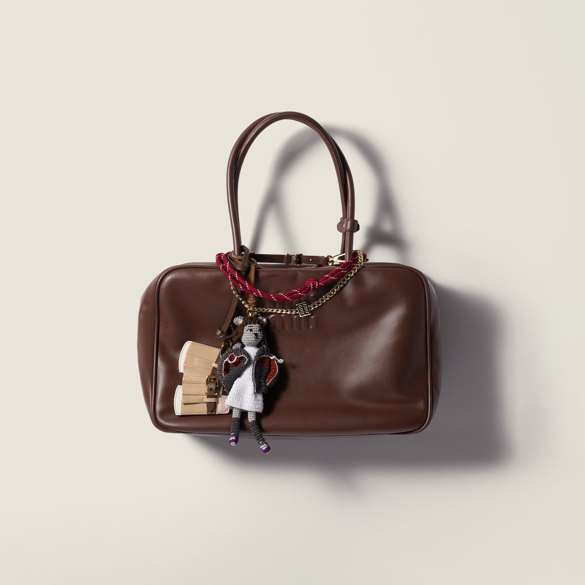 Borsa Beau grande in pelle marrone