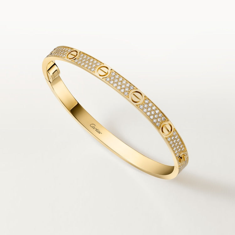 Bracciale LOVE modello medio pavé in color oro