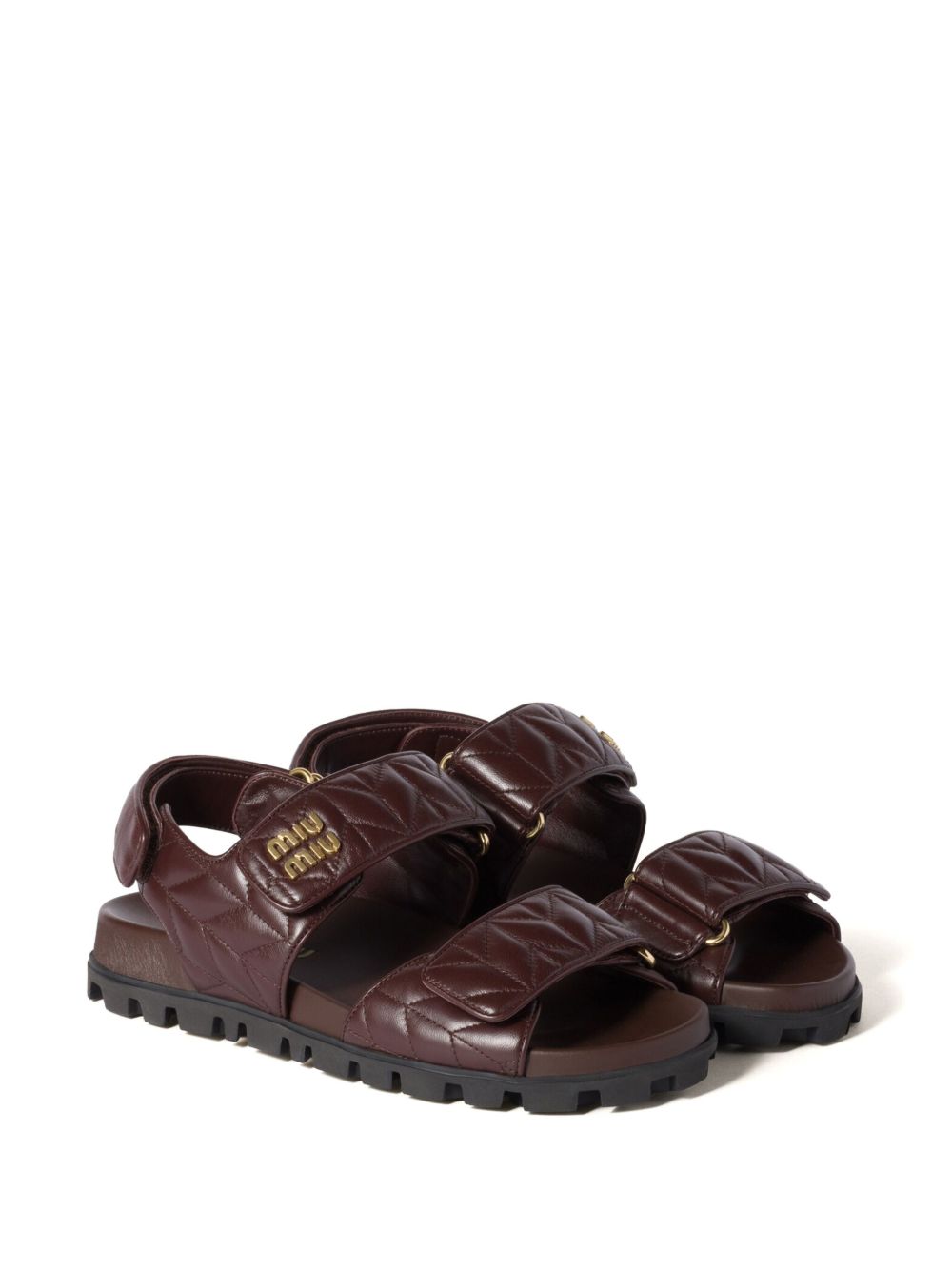 Sandali sportivi in pelle trapuntata bordeaux