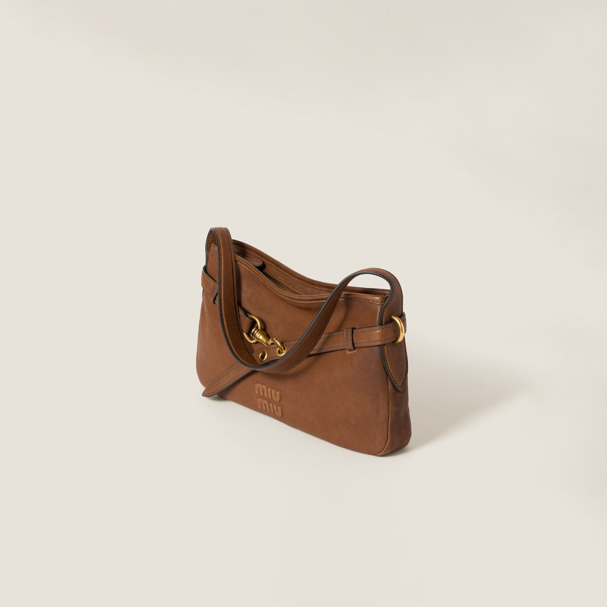 Borsa Aventure regulare in nappa marrone