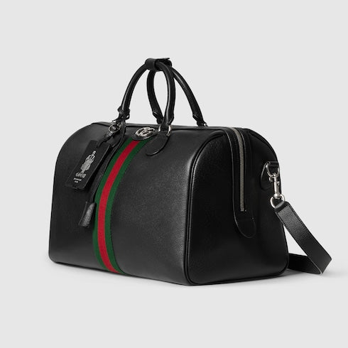 Borsone Savoy misura media in pelle nero