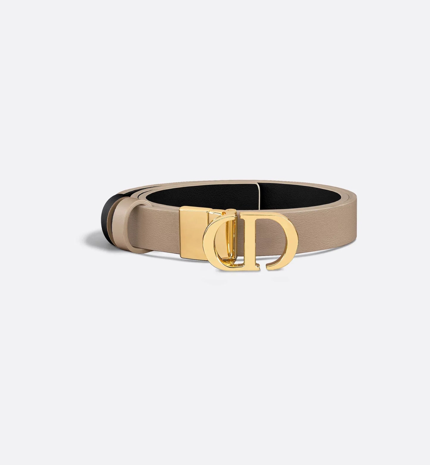 Cintura reversibile 30 Montaigne in pelle di vitello liscia color nocciola e nero 20 mm donna