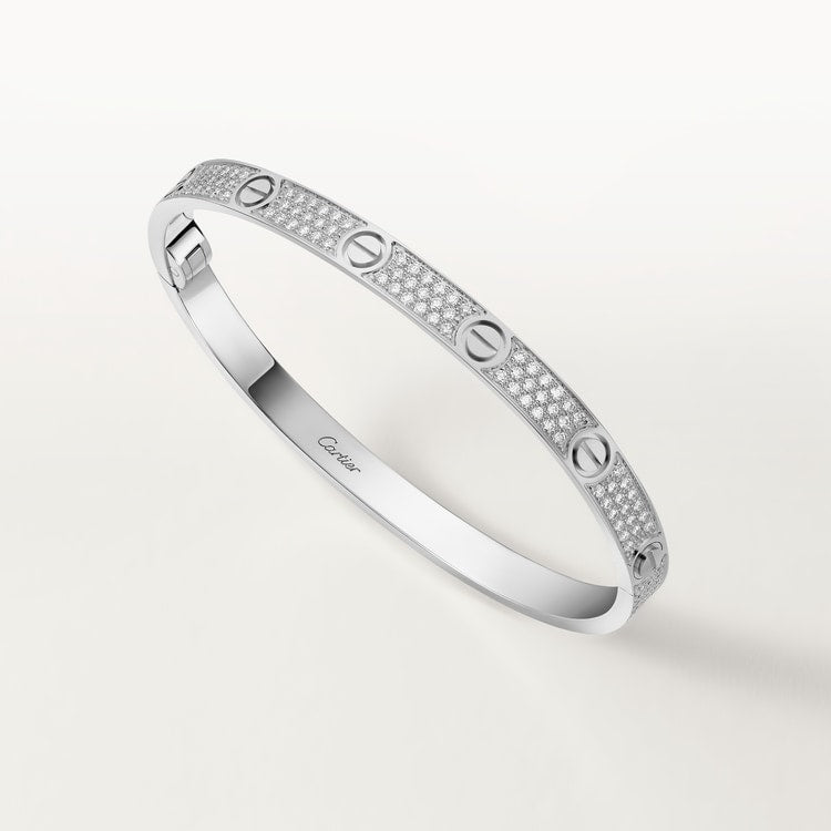Bracciale LOVE modello medio pavé in color argento