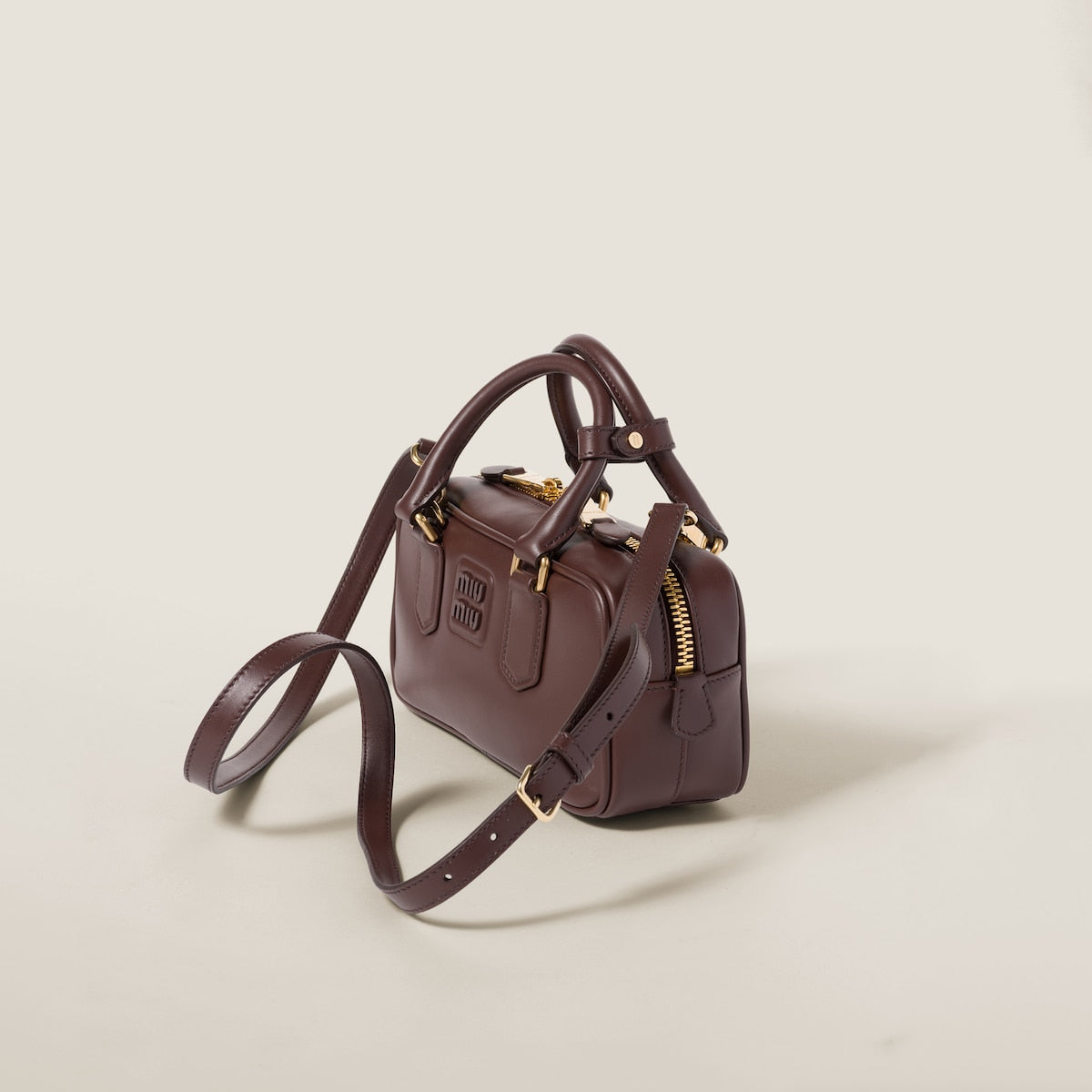 Borsa regulare Arcadie in pelle marrone scuro
