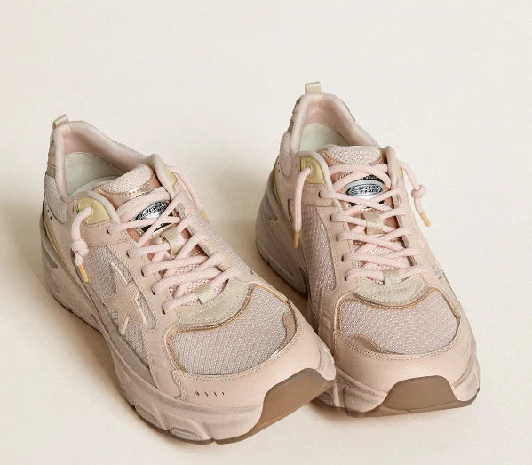 Lightstar in tomaia in pelle e mesh rosa e stella rosa